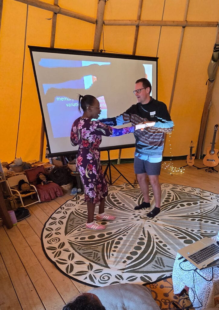 Two people play a game