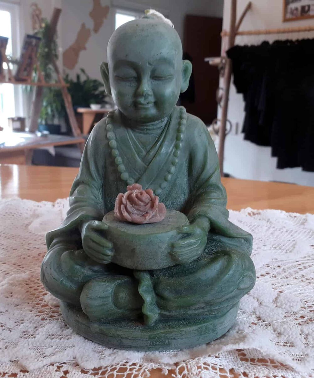 Buddha candle green