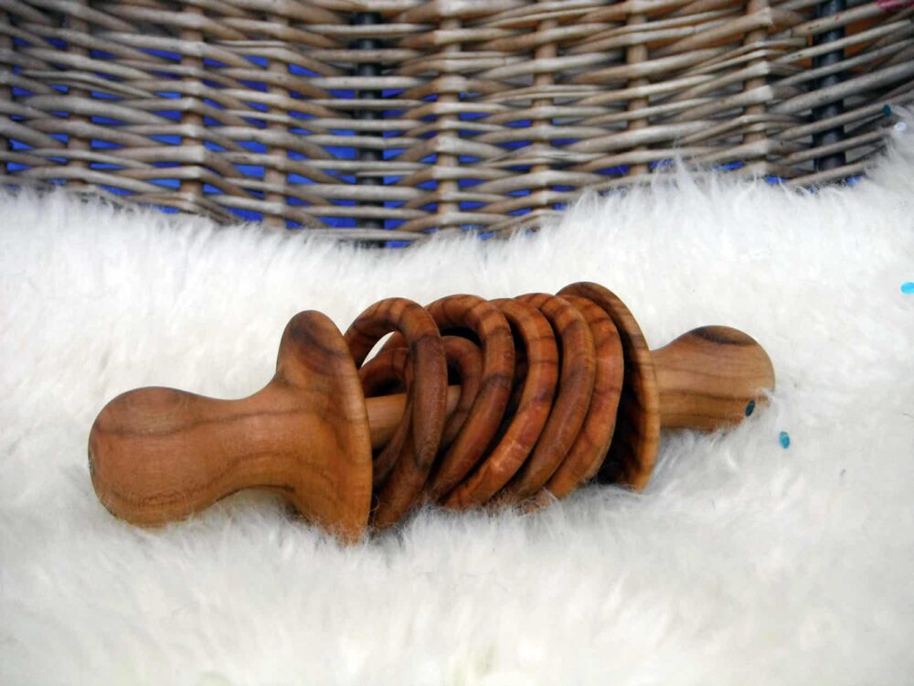Wooden handmade rattle
